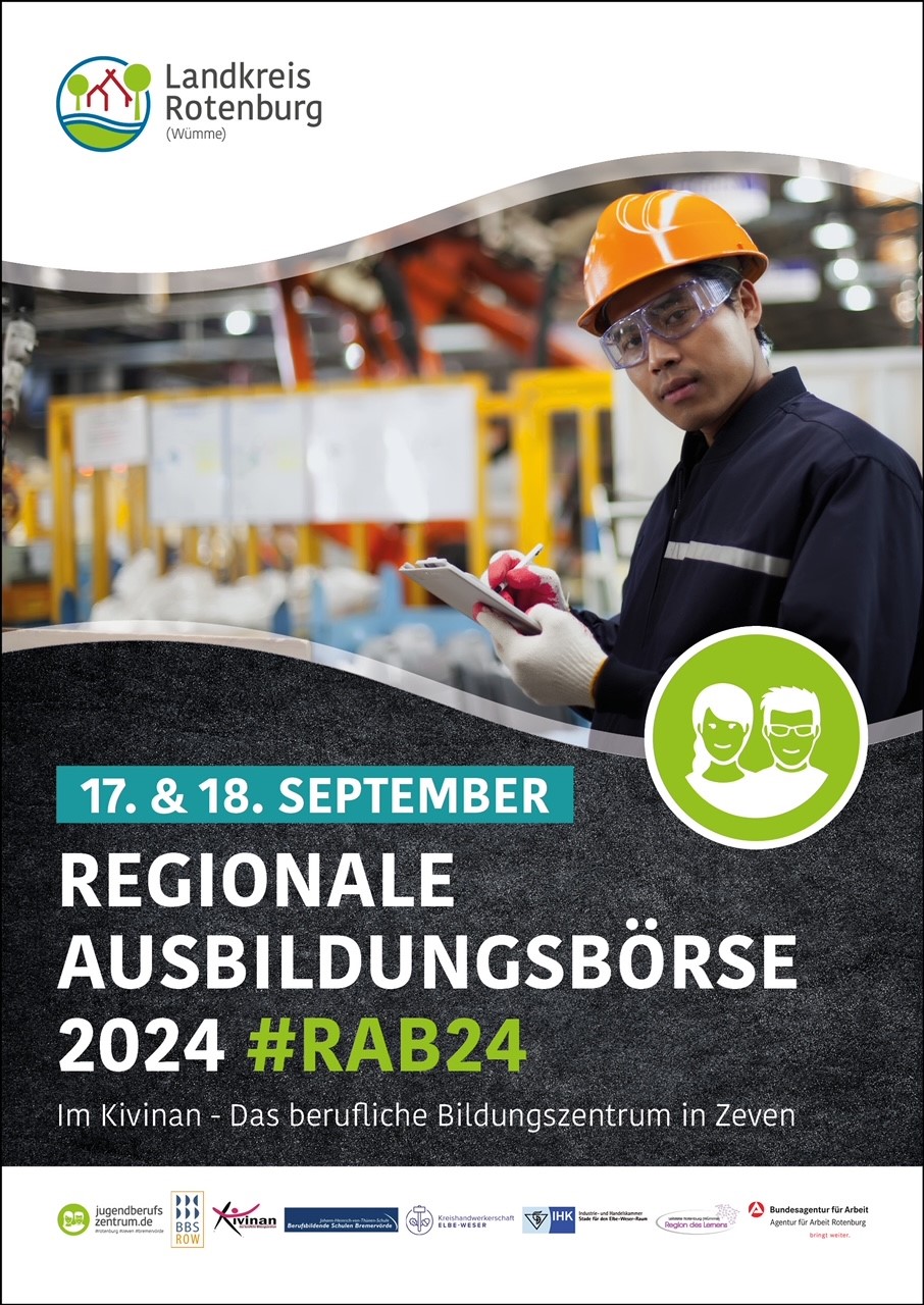 Plakat der Regionalen Ausbildungplatzbörse RAB24